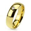 Ring mit Kristall Gold aus Edelstahl Unisex