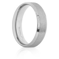 Ring mit schrägem Rand Silber aus Edelstahl Unisex