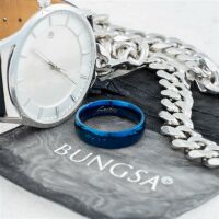 54 (17.2)Blauer Ring aus Edelstahl klassisch für Damen & Herren 49-70 54 (17.2)