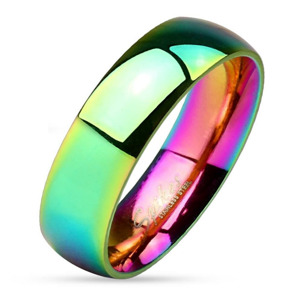 52 (16.6) Ring Regenbogen Bunt aus Edelstahl Unisex