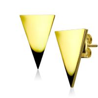 Ohrstecker Dreieck gold aus Edelstahl f&uuml;r Damen