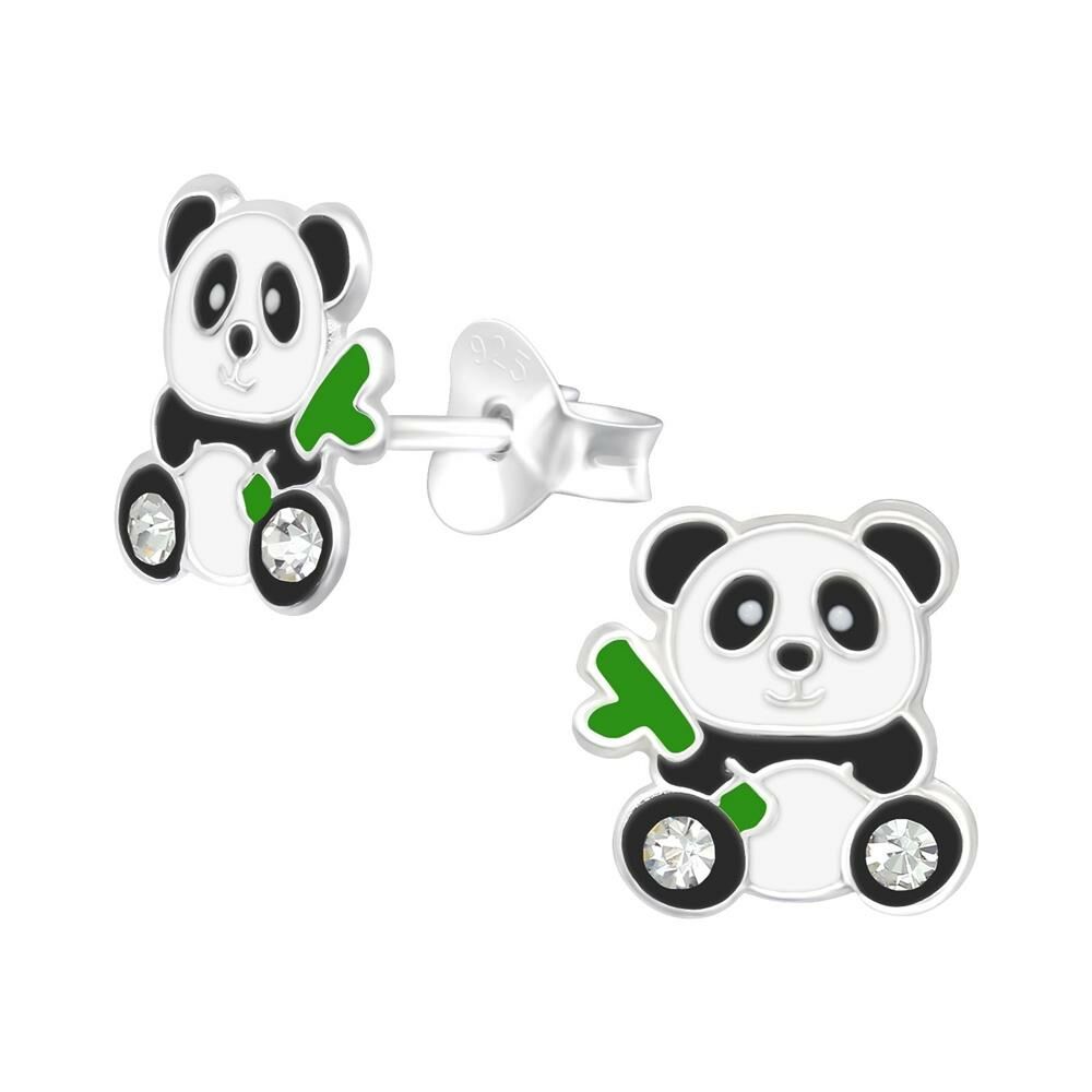 Ohrstecker Panda-Bär Silber aus 925 Silber Damen