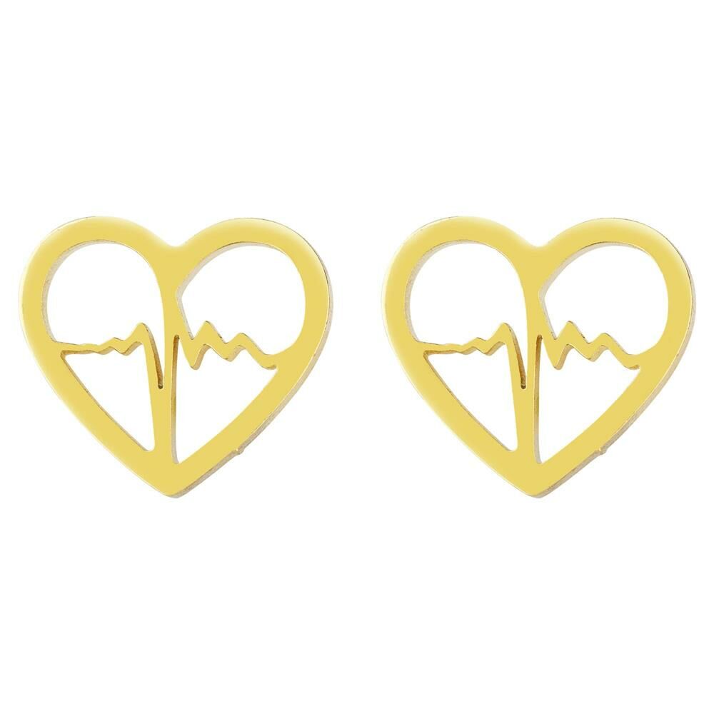 Ohrstecker Heartbeat gold aus Edelstahl Damen