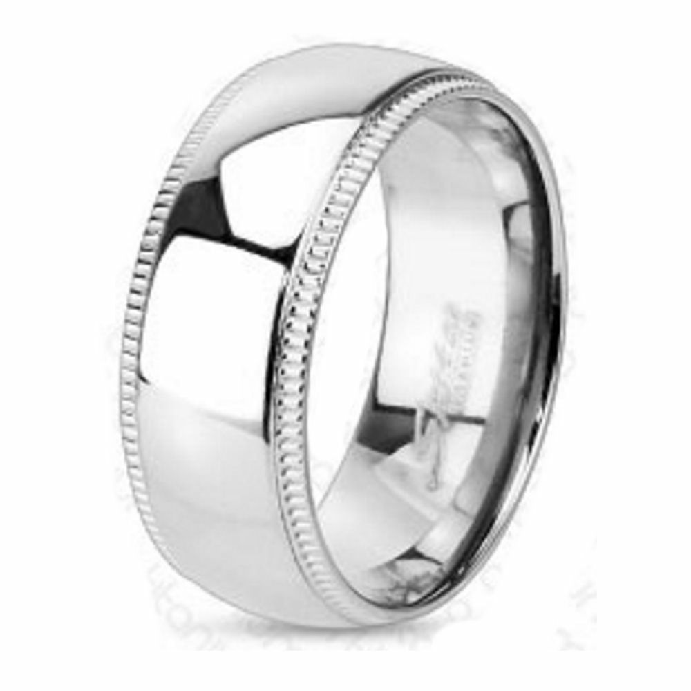 Ring mit Kristall Aussenringen Silber aus Titan Unisex