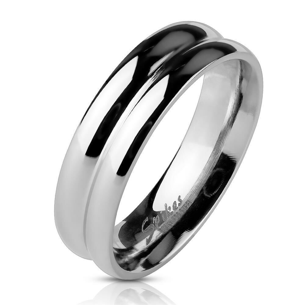 54 (17.2) Ring zweireihig Silber aus Edelstahl Unisex