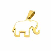 Anhänger Elefant goldfarben/perlmutt aus Edelstahl...