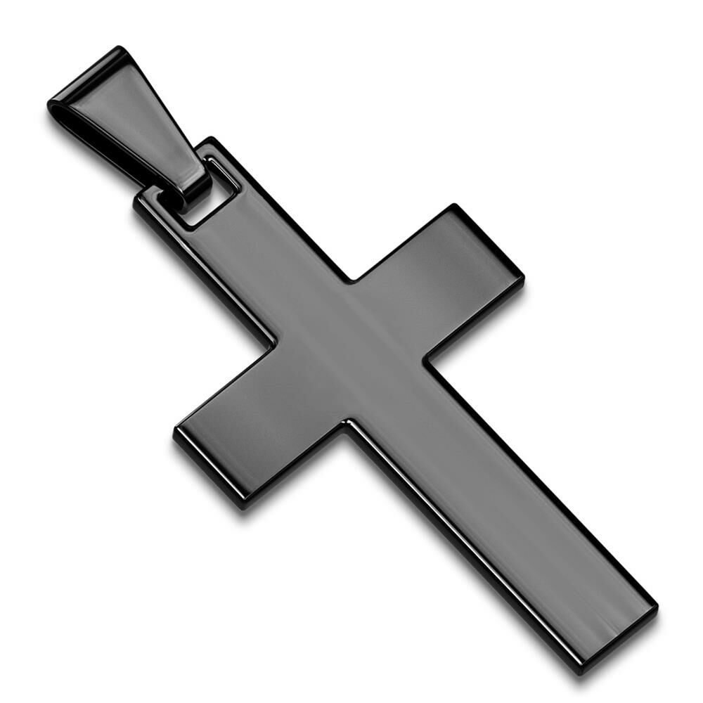 Anhänger Kreuz schwarz aus Edelstahl Unisex