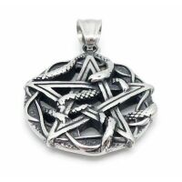 Anh&auml;nger Pentagramm mit Schlange Silber aus...