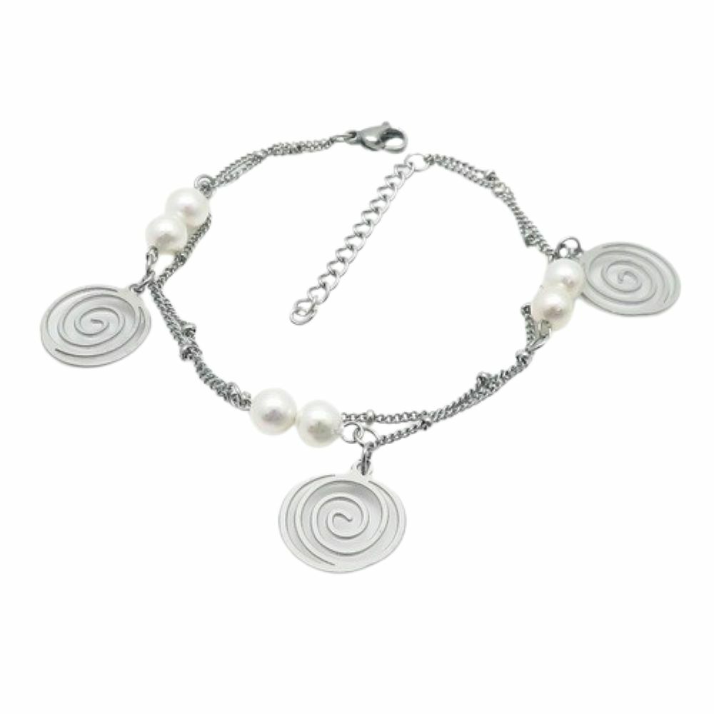 Bettelarmband Spiralen Silber aus Edelstahl Damen