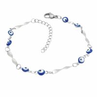 Bettelarmband Evil Eye Silber aus Edelstahl Damen