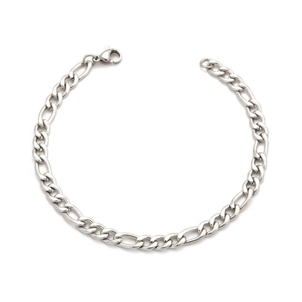 Armband Figarokette Silber aus Edelstahl Unisex