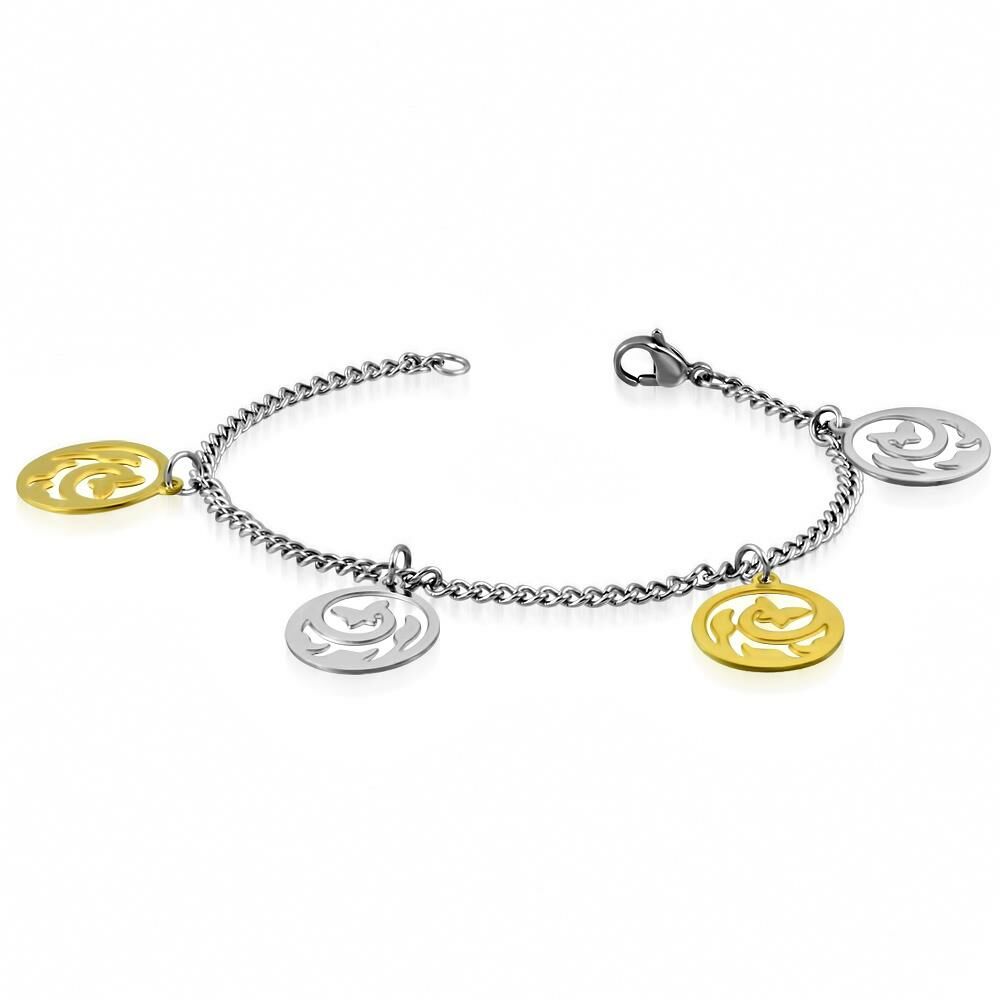 Bettelarmband Blumencharm Silber aus Edelstahl Damen