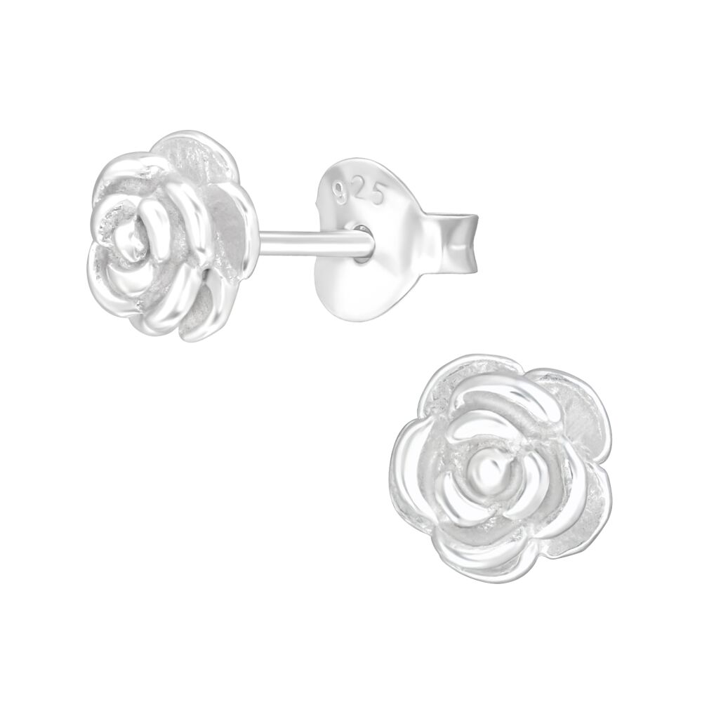 Ohrstecker Rose aus 925 Silber Damen