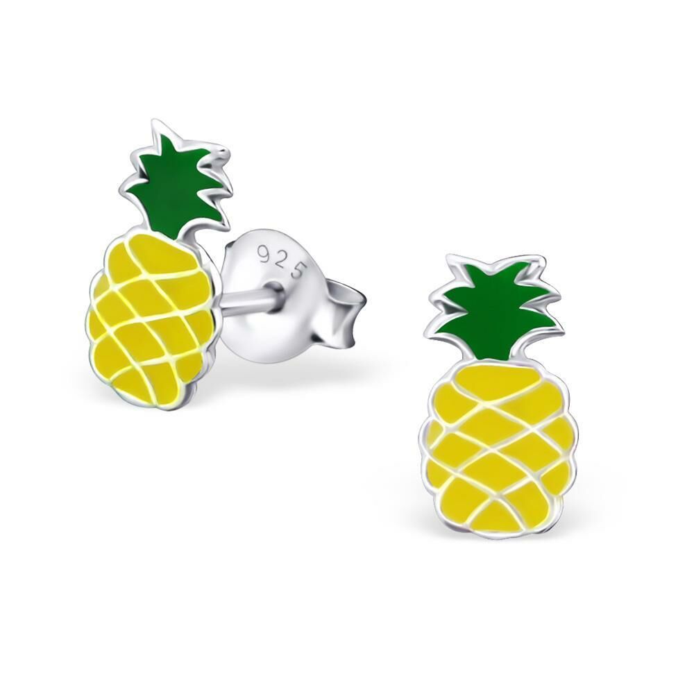 Ohrstecker Ananas aus 925 Silber Kinder