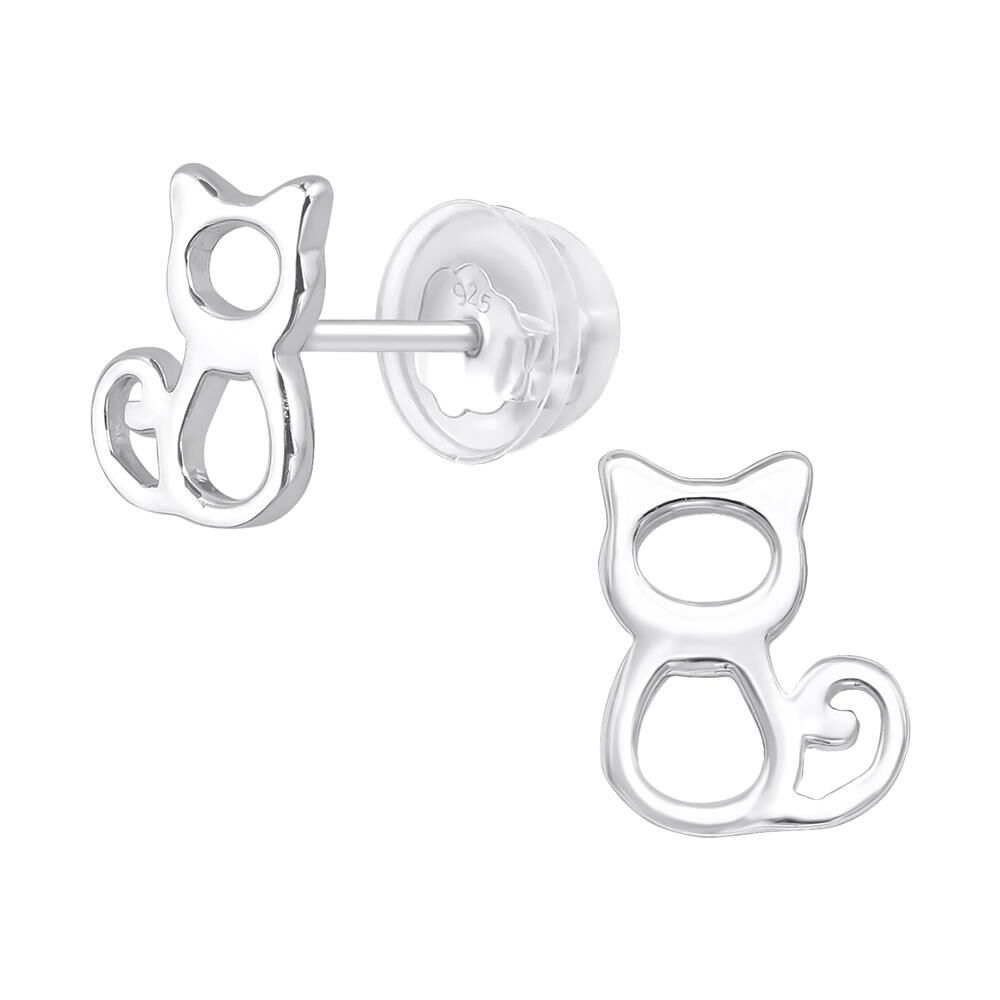 Ohrstecker Katzen aus 925 Silber Kinder