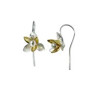 Ohrhänger Blüte und Perle zweifarbig aus .925...