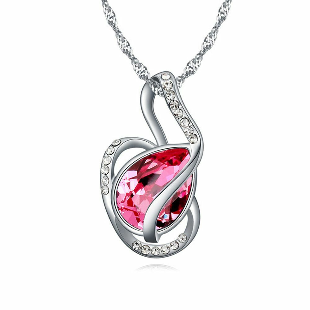 Kette Teardrop rosa Silber aus Messing Damen