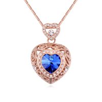 Kette Blue Heart Silber aus Messing f&uuml;r Damen