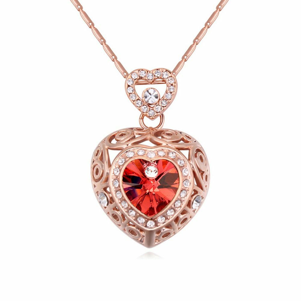 Kette Red Heart Rosegold aus Messing Damen