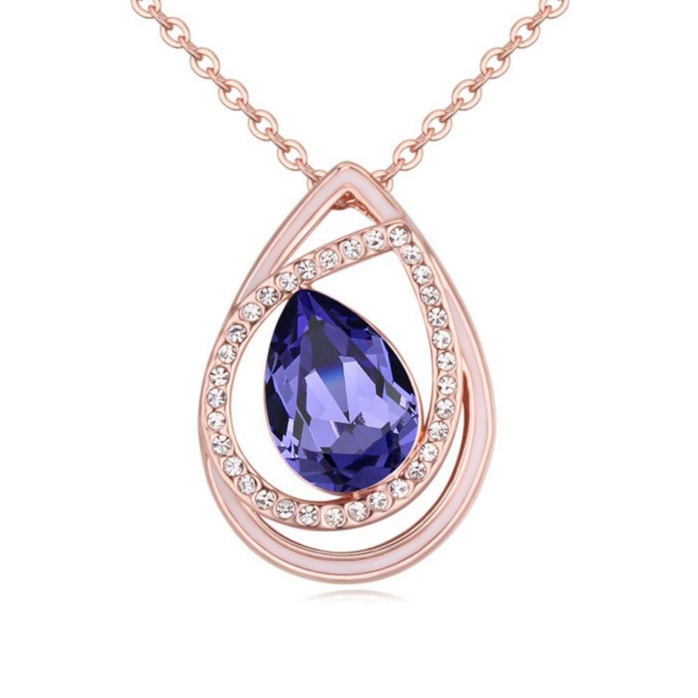 Kette Purple Tear Rosegold aus Messing Damen