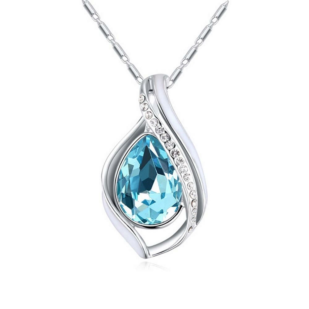 Kette Blue Tear Silber aus Messing für Damen