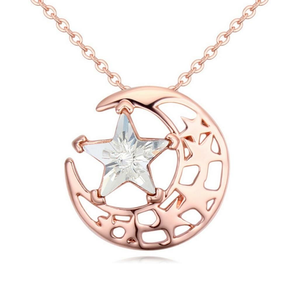 Kette Mond & Sterne Rosegold aus Messing Damen