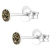 Greige - Ohrstecker mit echtem eurpäischem Kristall (LA CRYSTALE) 3mm aus 925 Silber Damen