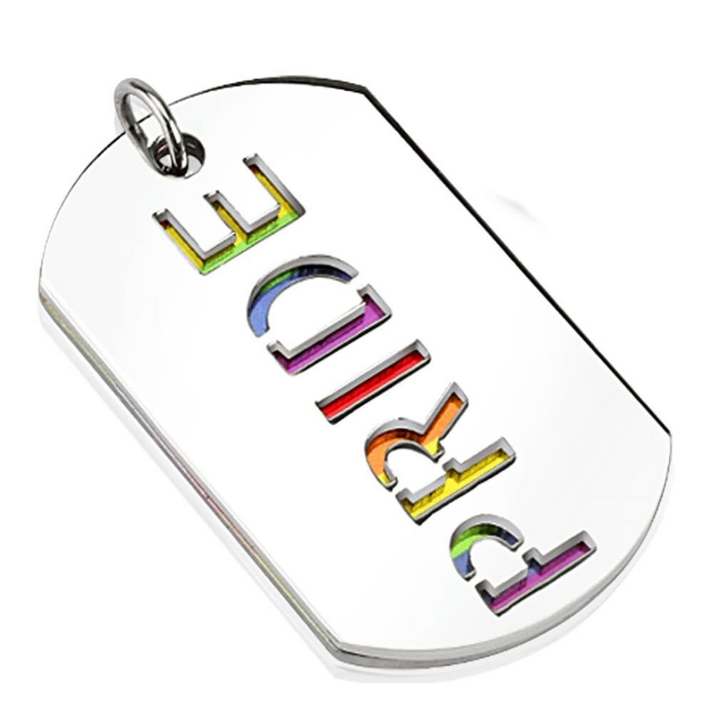 Anhänger Pride DogTag Bunt aus Edelstahl Unisex