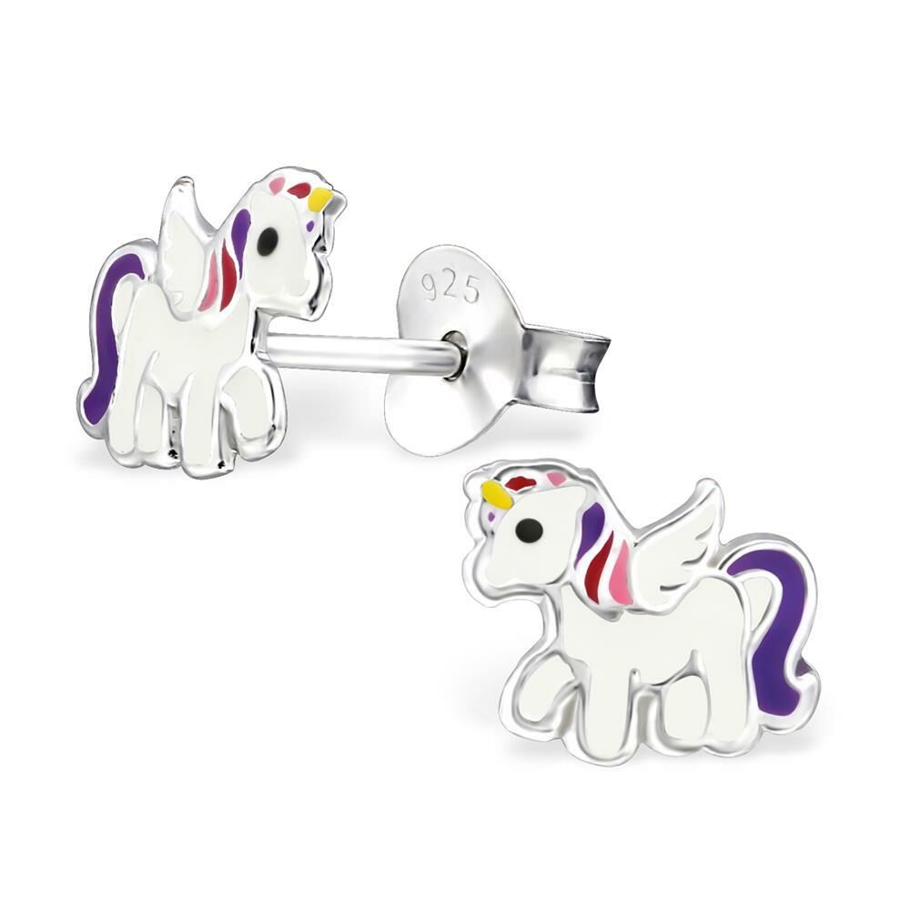 Ohrstecker Einhorn aus 925 Silber für Kinder