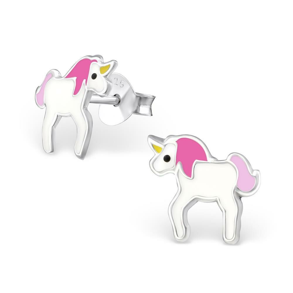 Ohrstecker Einhorn Unicorn aus 925 Silber für Kinder