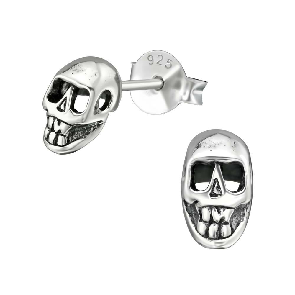 Ohrstecker Totenkopf aus 925 Silber Unisex