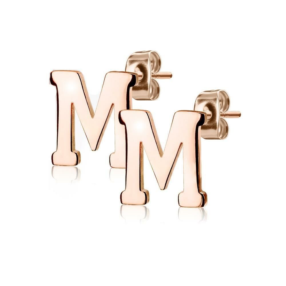 Ohrstecker Buchstaben Rosegold aus Edelstahl Damen