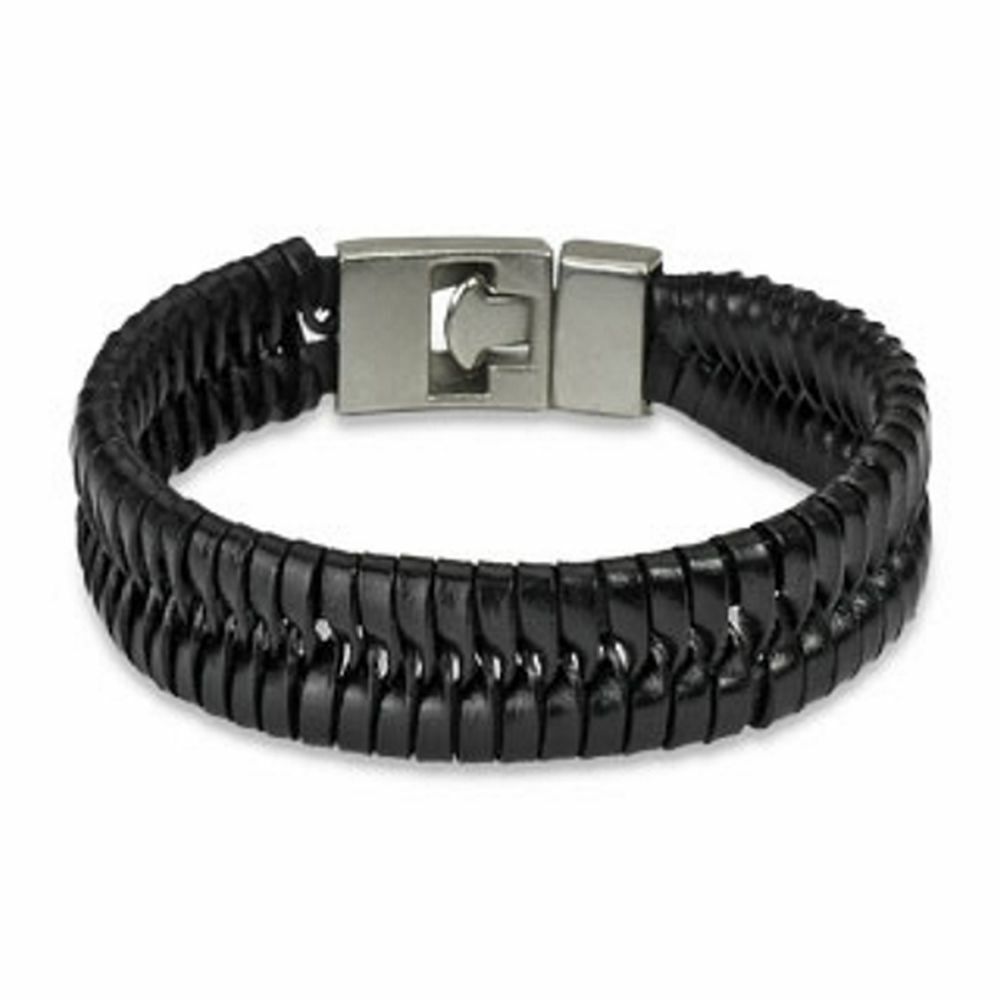 Armband T-Verschluss schwarz aus Edelstahl Unisex