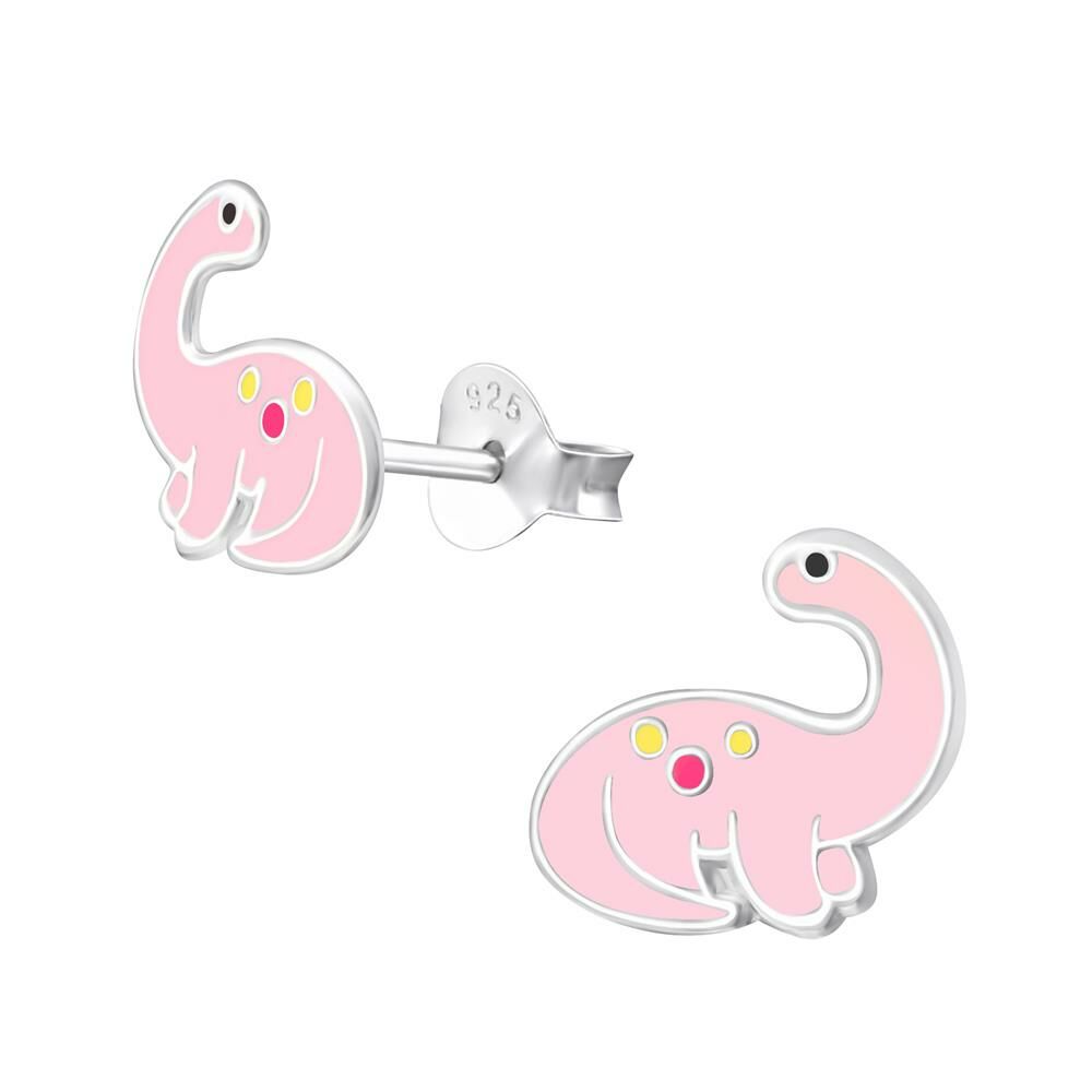 Ohrstecker rosa Dinosaurier aus 925 Silber Kinder