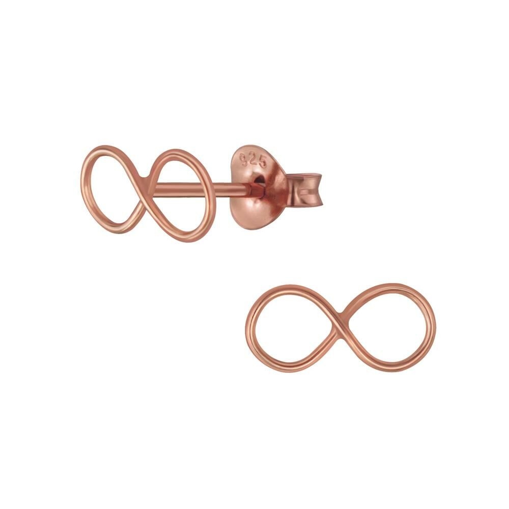 Ohrstecker Infinity Rosegold aus 925 Silber Damen