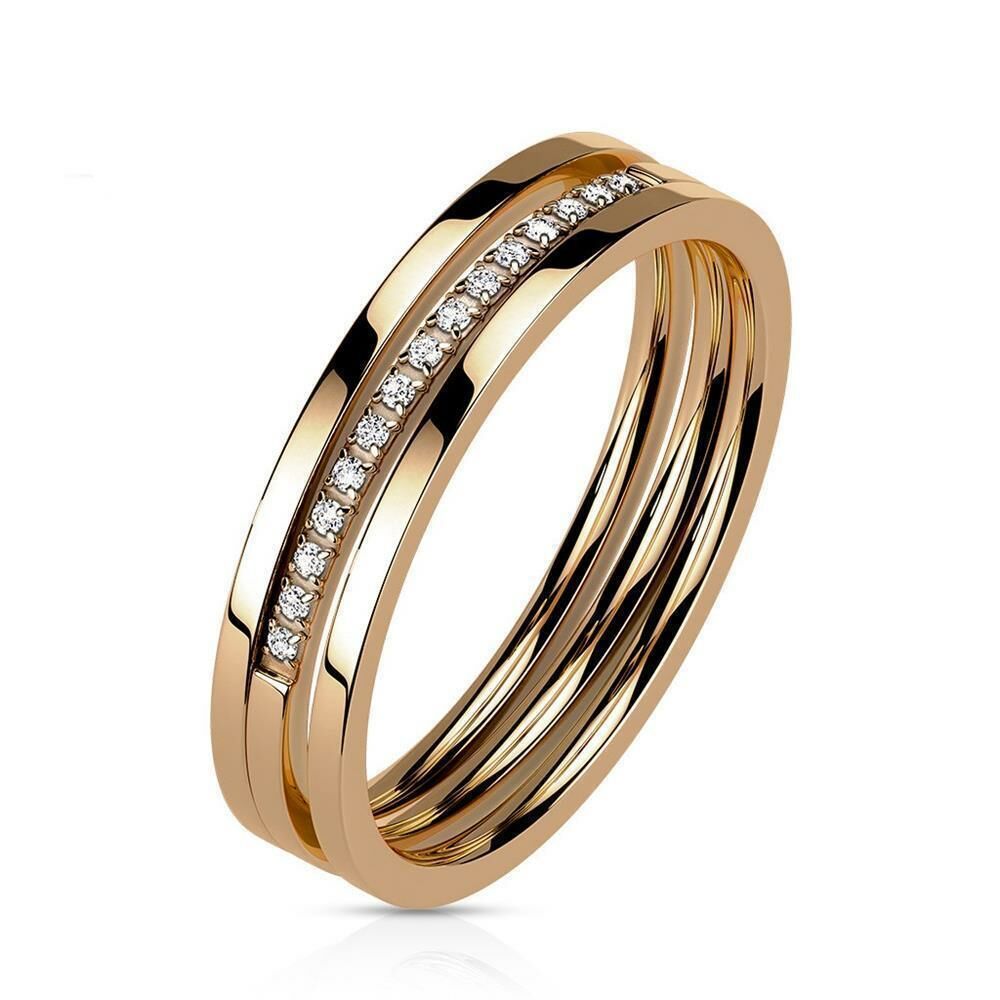 Ring Breit Mit Sternen Rosegold Aus Edelstahl Damen 12 95