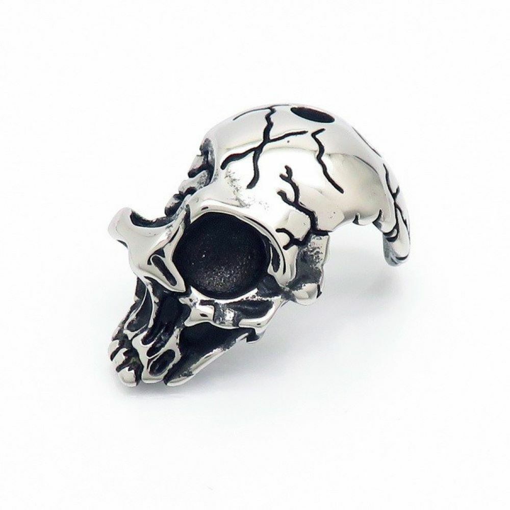 Anhänger halber Totenkopf/Schädel Silber aus Edelstahl Unisex