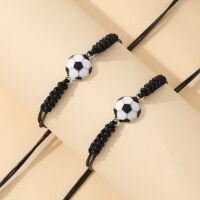 Partner-Armband 2er Set Fu&szlig;ball schwarz...