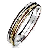 62 (19.7) Ring doppelreihig zweifarbig gold/silber aus...