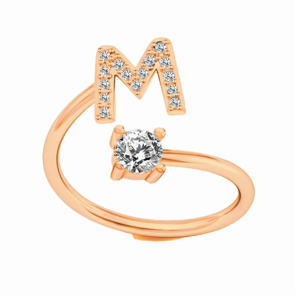 Ring Zehenring Buchstabe roségoldfarben aus Messing Unisex