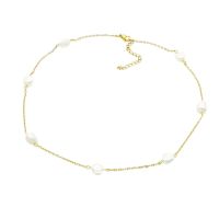 Halskette mit Perlen-Elementen aus Edelstahl Damen