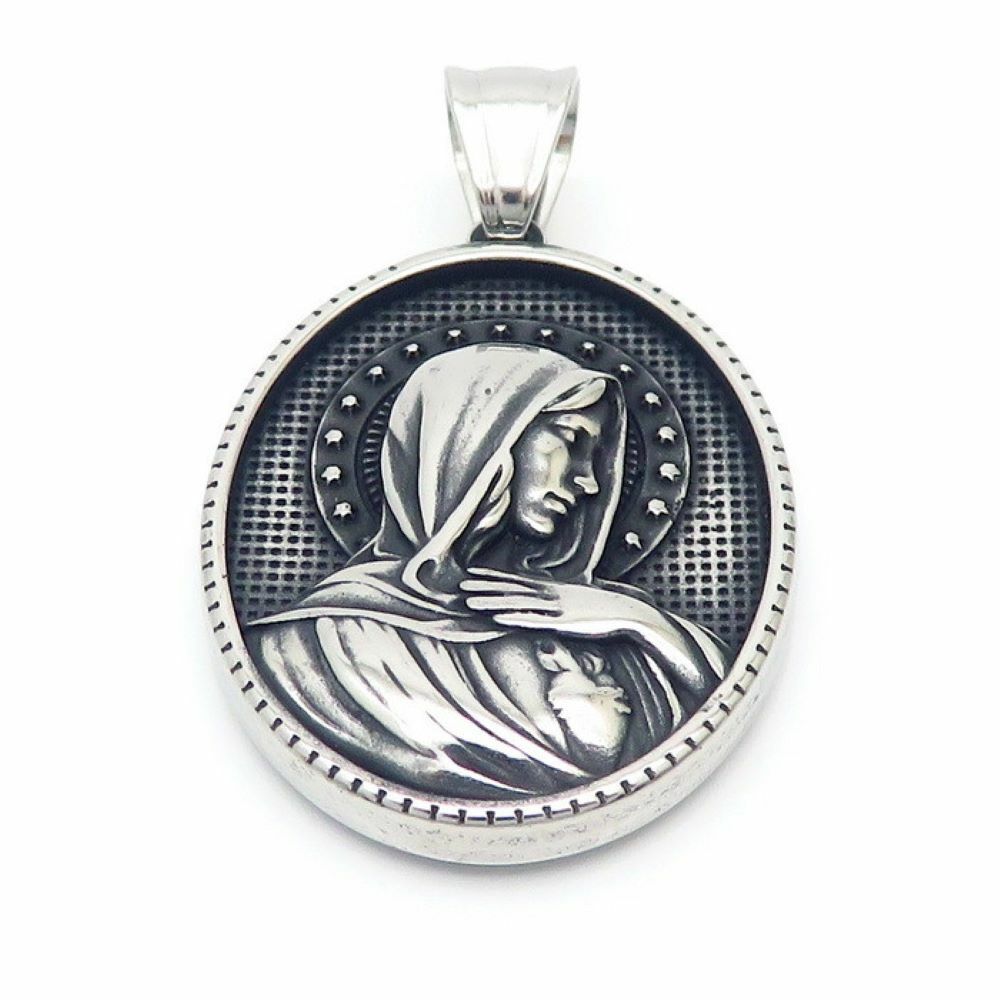 Anhänger Amulett heilige Motive Silber aus Edelstahl Unisex