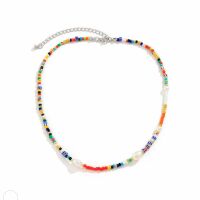 Kette Choker Perlen bunt aus Kunststoff Damen