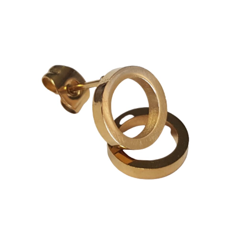 Ohrstecker Kreis gold aus Edelstahl Damen