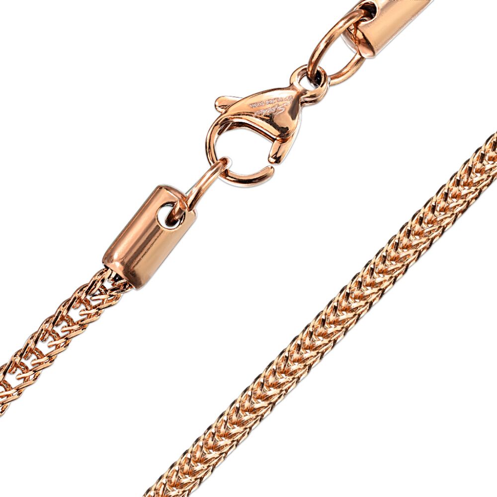 Kette quadratische Weizenkette Rosegold aus Edelstahl Unisex