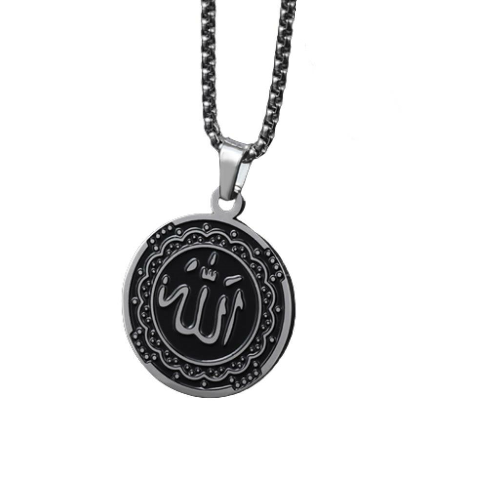 Kette mit Allah-Anhänger 59cm Silber oder Gold Edelstahl Unisex