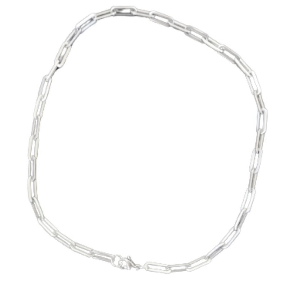 Kette lange ovale Glieder 45cm Silber Edelstahl Unisex