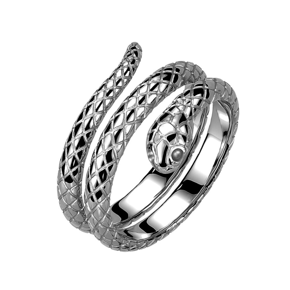 Ring Schlange silber aus Edelstahl Unisex