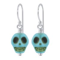 Ohrhänger Skull türkis aus 925 Silber Damen