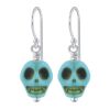 Ohrhänger Skull türkis aus 925 Silber Damen